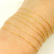 14k Solid Yellow Gold Flat Oval Link Chain